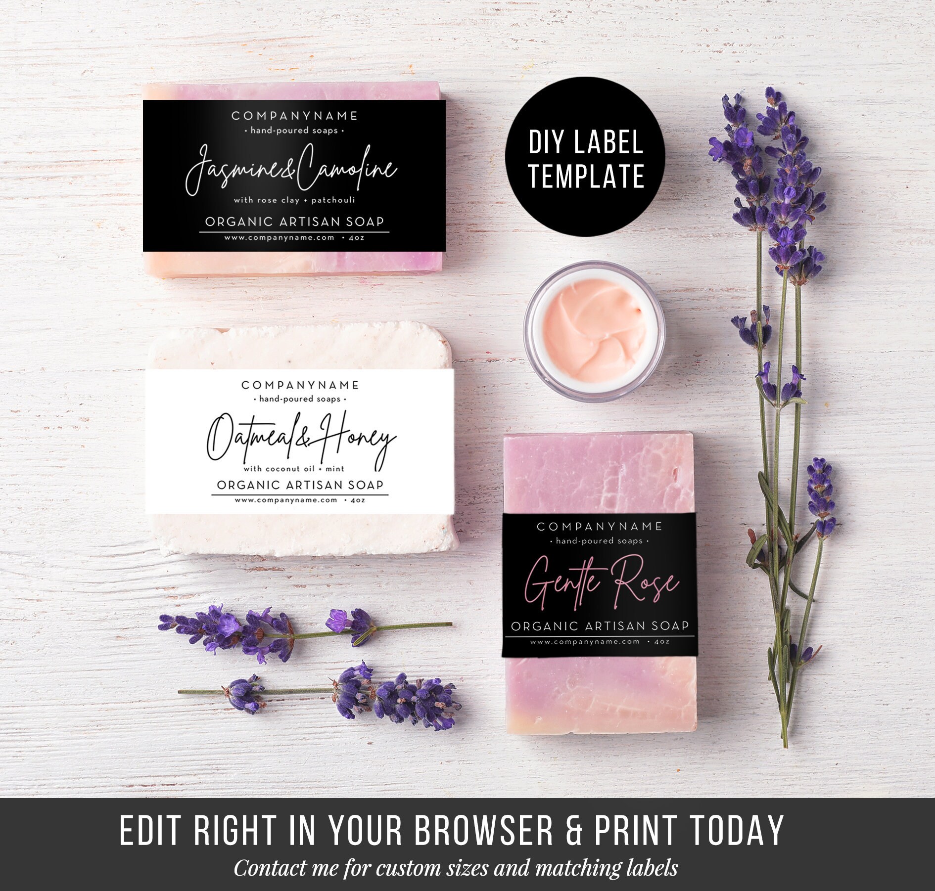 Custom Soap Label Template DIY Printable Soap Labels | Etsy