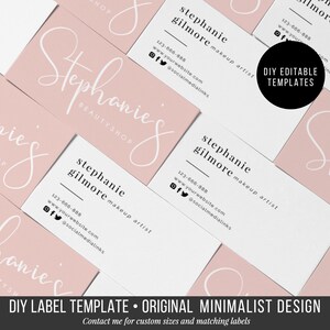 DIY Business Card - Printable Business Card Template - Instant Beauty ...