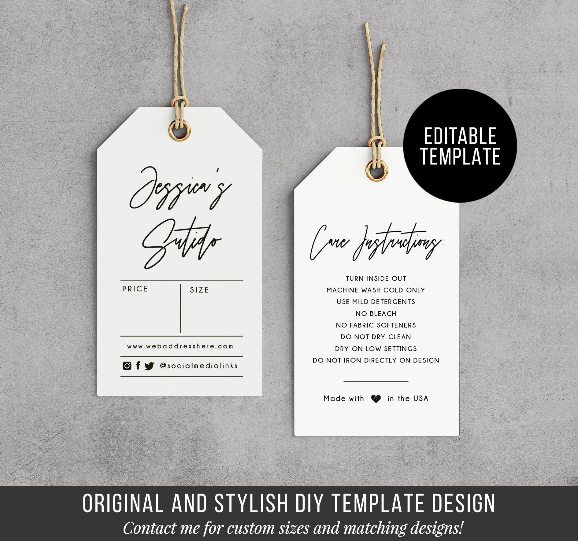 design clothing tag hang tag and clothing label