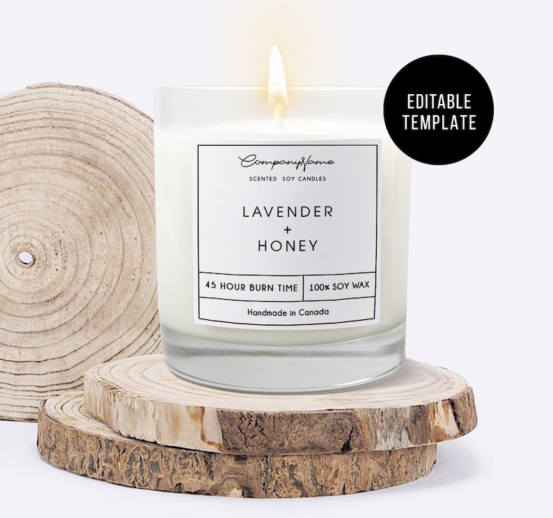 soy candle labels editable label product label template etsy