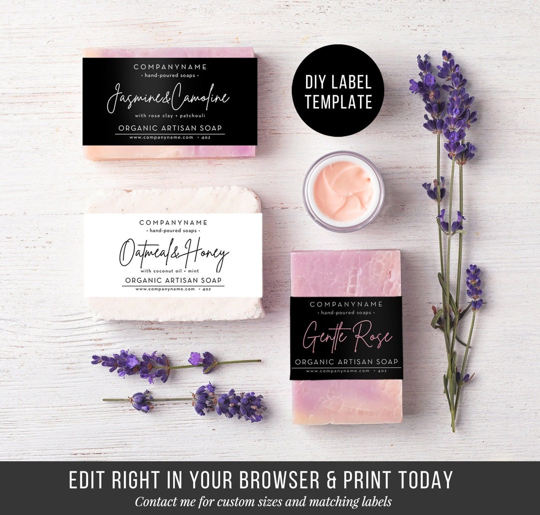 DIY Printable Soap Labels - Editable Label Template - Custom Soap Label ...