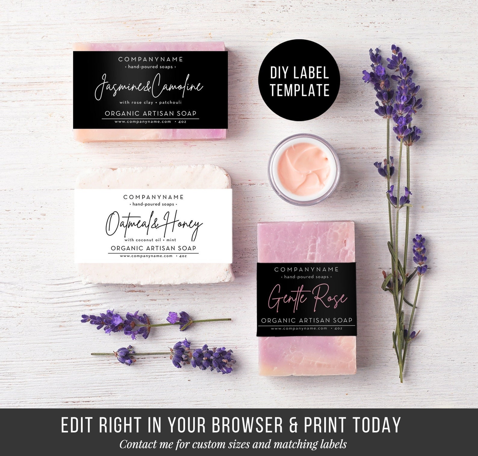 DIY Printable Soap Labels - Editable Label Template - Custom Soap Label ...