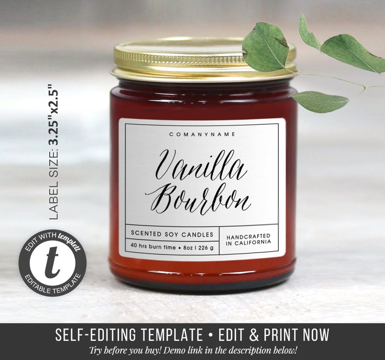 printable candle labels custom candle label custom label