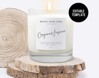 DIY Label Templates, Custom Product Label in 7 SIZES, Candle Candle Packaging, Tin Printable Label Design, Editable Label Template Designs