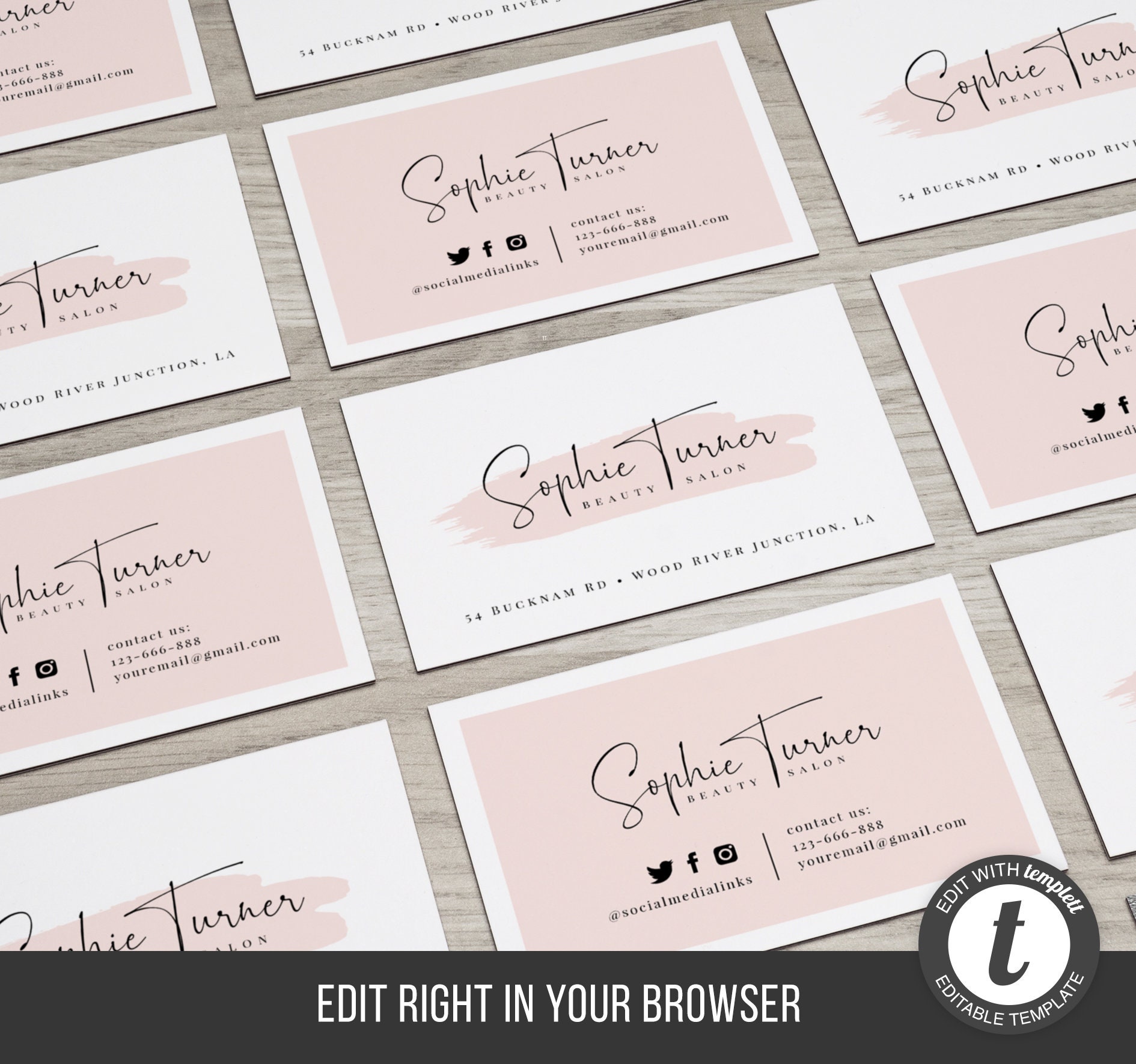 Printable Business Card Template DIY Business Card Instant - Etsy