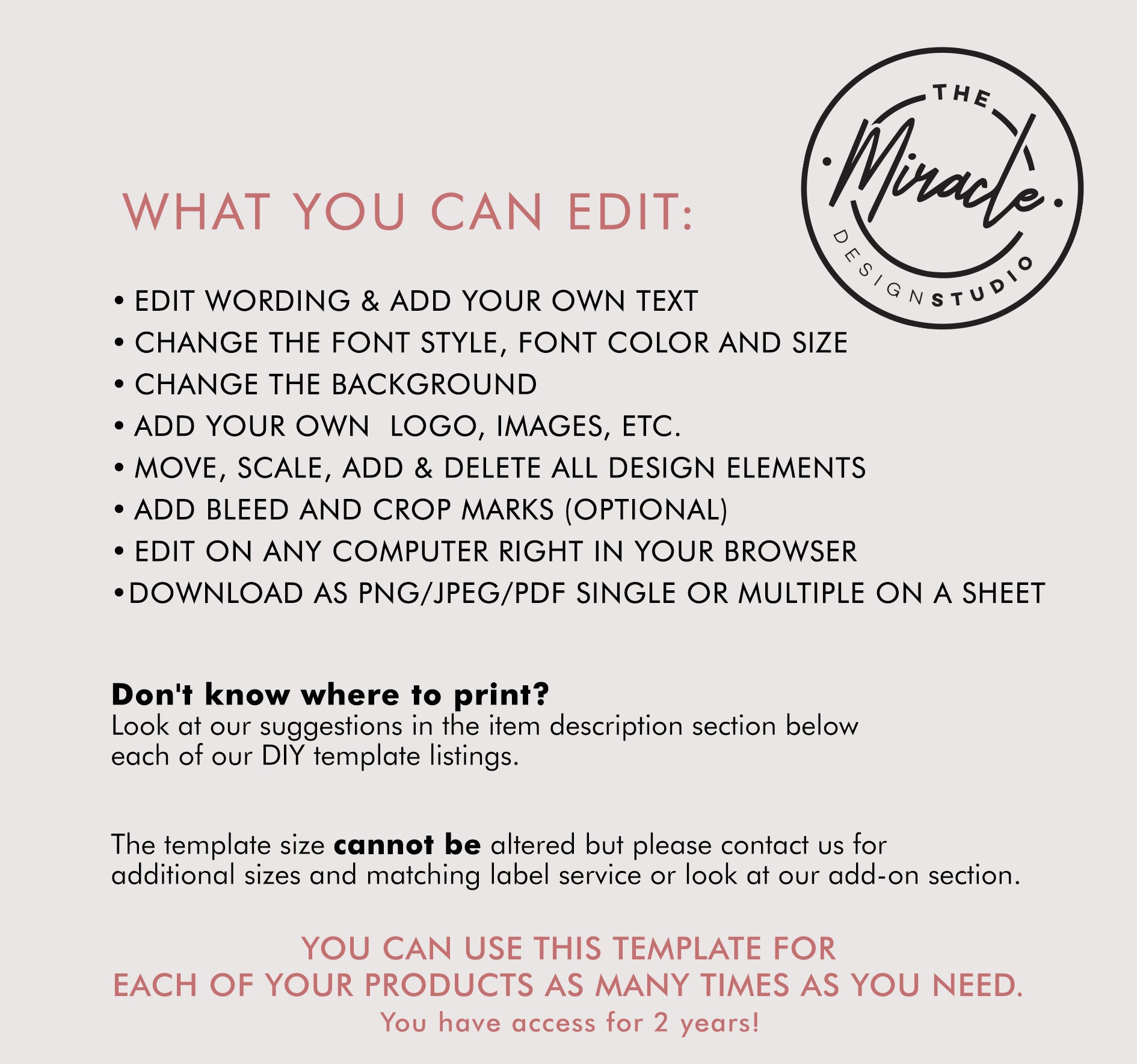 Custom Product Label DIY Editable Label Template Stylish - Etsy