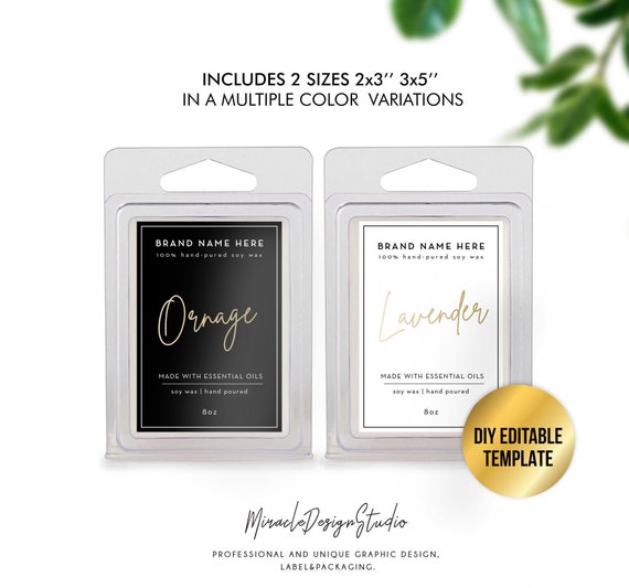 Wax Melts Label 2x3'' DIY Wax Melt Label Template - Etsy