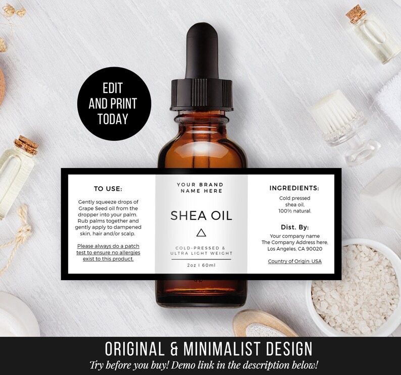 Editable Product Label - Dropper Label - Label Template - Label Design ...