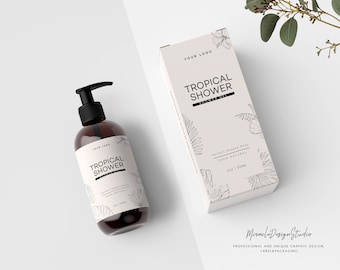 Custom product packaging + matching label - Professional custom packaging and label design - New brand design - Unique Graphic design