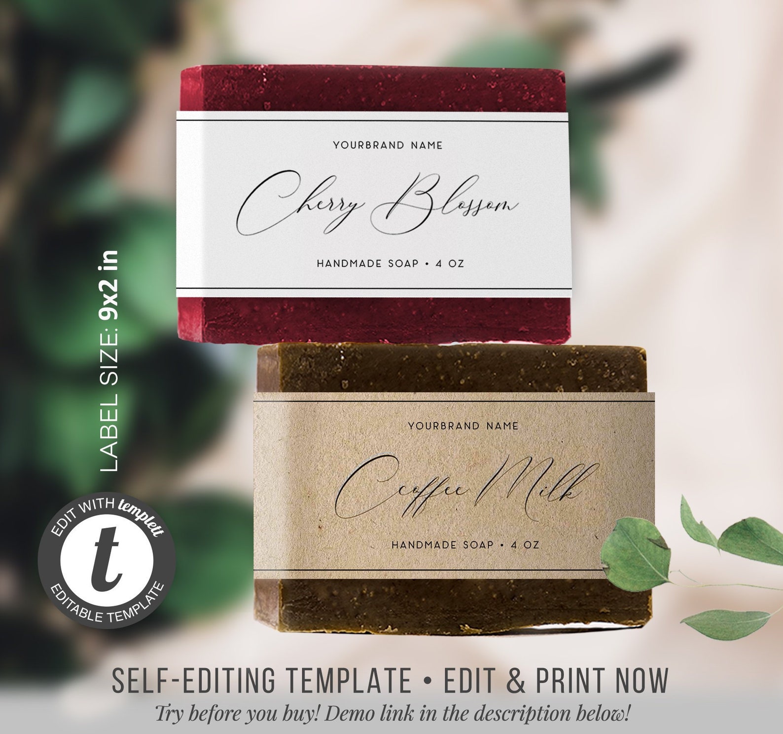 Custom Soap Label Template Editable Label Template DIY - Etsy