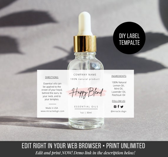aromatherapy bottle labels