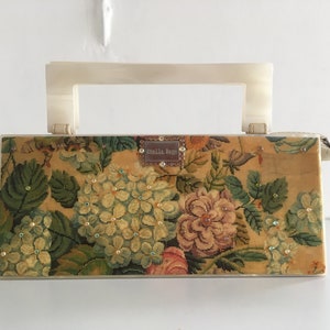 Vintage Stella Page design limited edition clutch evening floral bag rare shoulder Bag