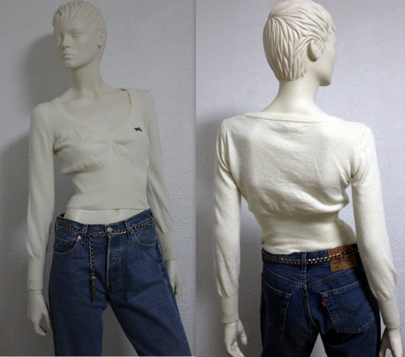 Vintage Dolce Gabbana ivory angora knit top sweate