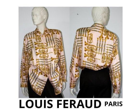 Louis Feraud Paris vintage '70 Women's Shirt Cotton Blouse Woman Shirt SZ.S  - 40