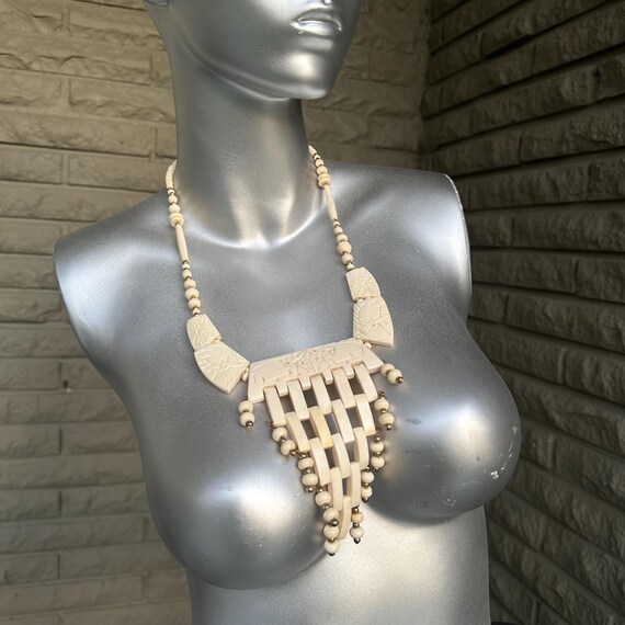 Carved Bone Elephant Dance Statement Priestess Ne… - image 7