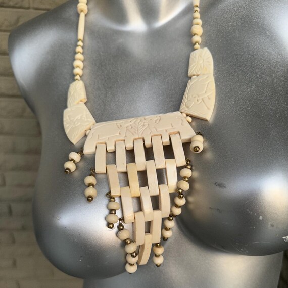 Carved Bone Elephant Dance Statement Priestess Ne… - image 6