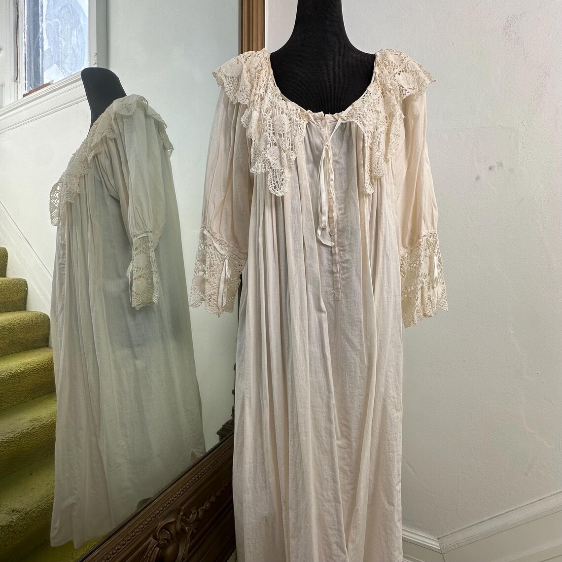 Lace Hearts French Style Peignoir Victorian Night Dress Vanity Fair ...