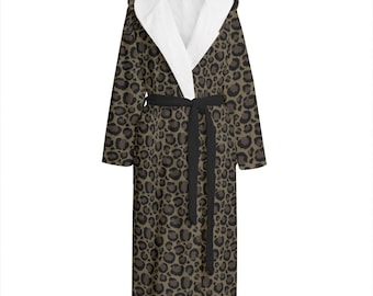 Vestaglia con stampa animalier leopardata marrone