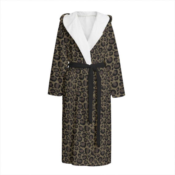 brown leopard print dressing gown ZAPAKA Women Brown Leopard Mermaid Long Prom Dress with Slit Beaded Strap Bows Printed Formal Dress with Open Back, Brown Leopard / US8
