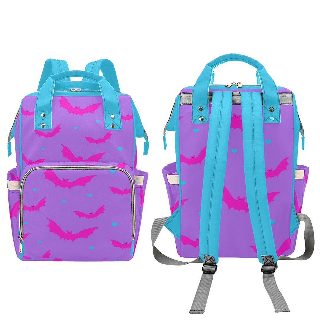 Purple and Pink Creepy Bat Diaper Backpack Mommy Bag Travel Etsy Canada