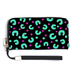 Monedero para mujer con estampado divertido y brillante, tarjetero, monedero y cremallera
