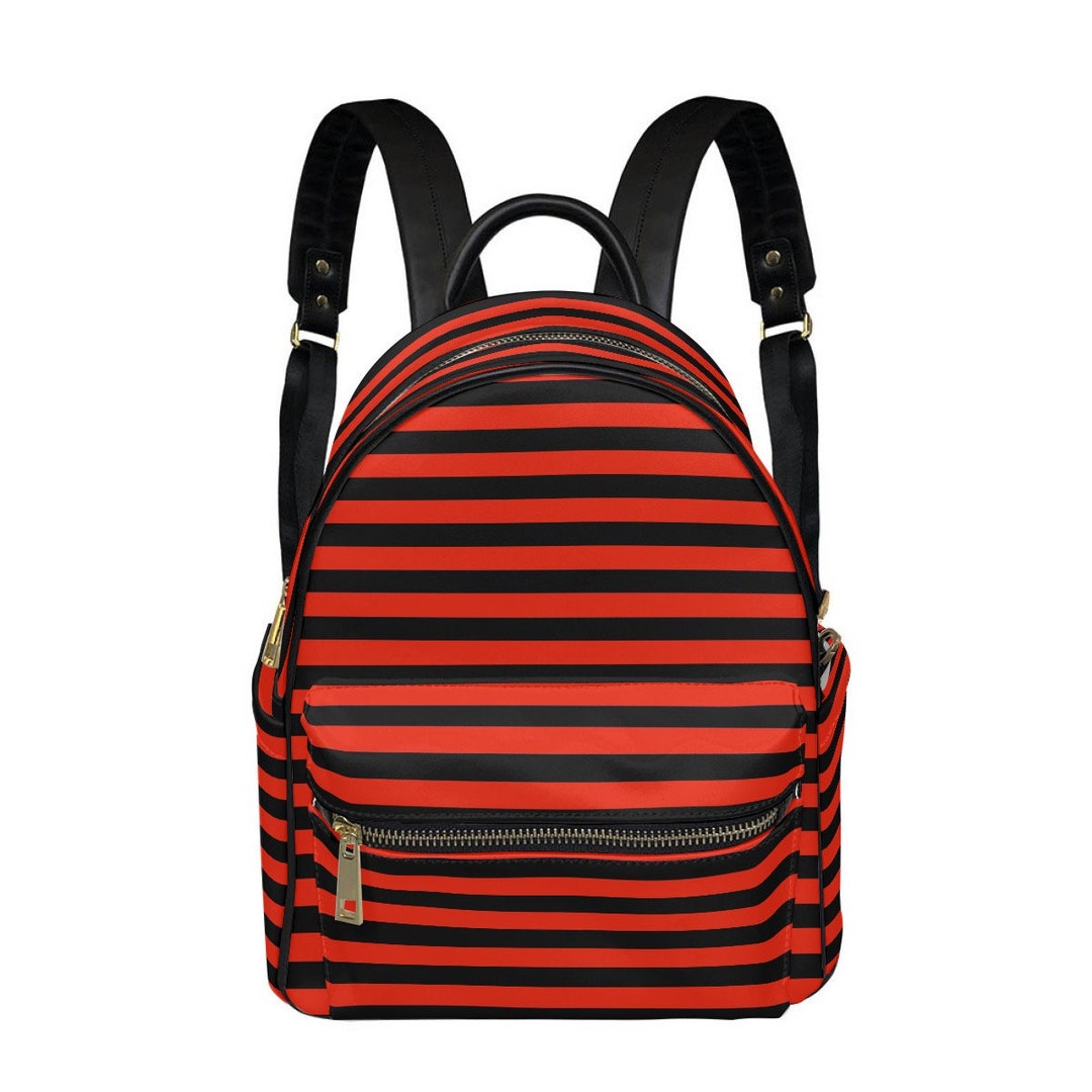 Small Red Striped Mini Backpack Halloween Kawaii Goth Punk - Etsy