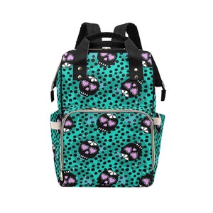 Grüne Candy Skulls Goth Windel Rucksack Mami Tasche Wickeltasche Wickeltasche