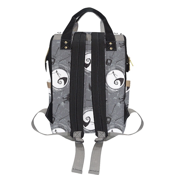 Diaper Backpack With Insulated Bottle Pocket - Bats Shadow Print, Stroller Straps For Travel