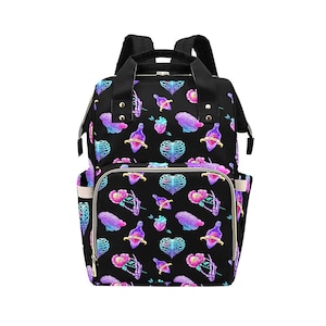 Spooky Potion & Skull Diaper Backpack Mommy Bag Travel Changing Gothic Alternative