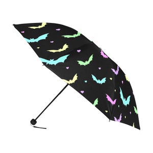 Pastel Bat Spooky Halloween Creepy Print Rain UV Umbrella
