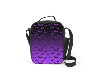 Gothic Purple Ombre Bat Lunch box bag Alternative Gift