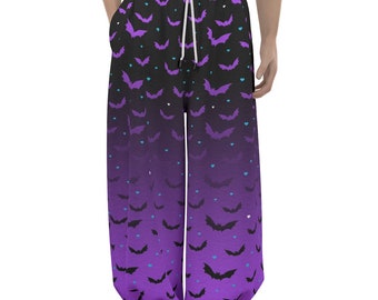 Purple Bat Ombre Unisex Harem Pants Trousers casual