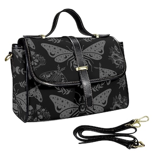 Witchy Celestial Ladies Satchel Bag Sac à main Halloween Goth Moth