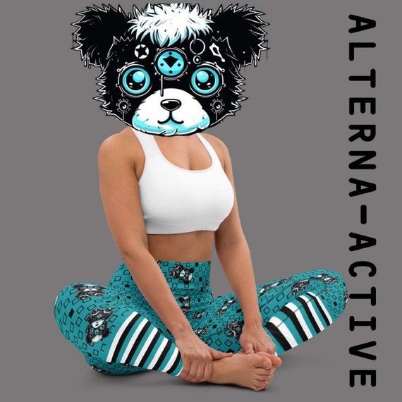 Punk Teddy Full Length Alternative Goth Gym Yoga Leggings High