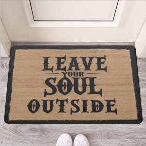 Lass deine Seele im Außenbereich Fußmatte, Gothic Fußmatte, Gothic Witchy Fußmatte, Hexe Wohnkultur, Dark Side Rug, Gothic Teppich, Hexe Fußmatte