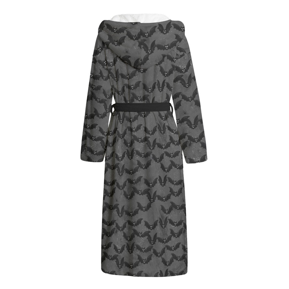 Black Gray Bats Spooky Print Dressing Gown Bathrobe - Etsy
