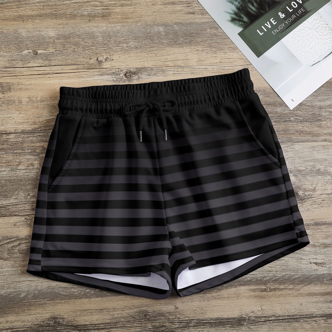 ★CERRIC★STRIPE FOLDOVER SHORTS★1893★Charcoal★韓国★人気 STRIPE FOLDOVER SHORTS / CHARCOAL - 감도 깊은 취향 셀렉트샵 29CM