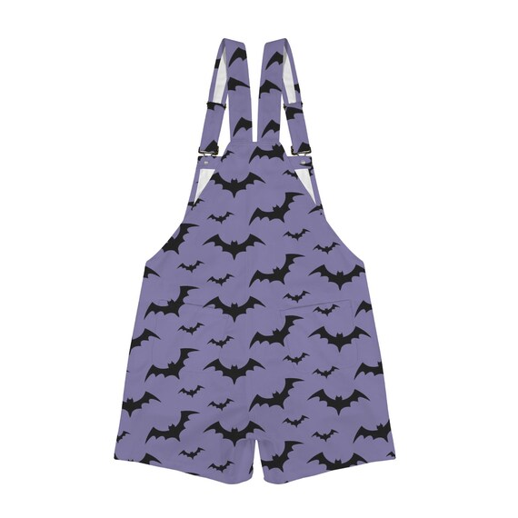 Purple Bats Gothic Shortalls Overalls Dungaree Shorts Unisex - Etsy