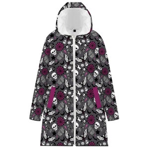 Spooky Skull Skeleton Rain Coat Waterproof Long Small to 7XL Plus Size