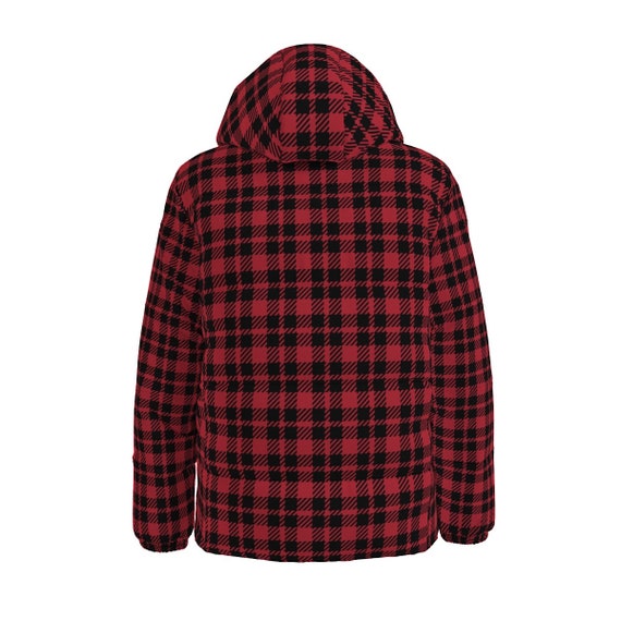 Red Plaid Winter Padded Down Coat Waterproof Unisex XS to 6XL Etsy UK