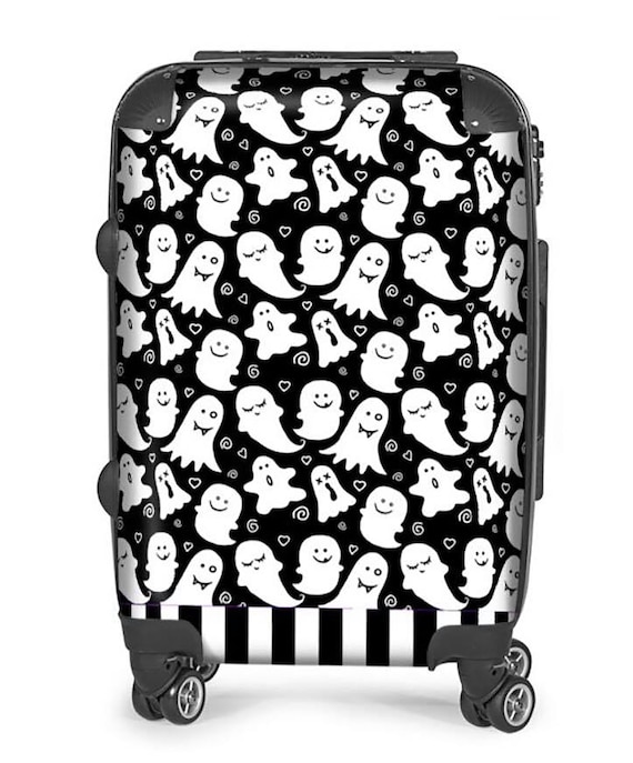 Spooky Cute Ghost Print Travel Suitcase 360 Degree Wheels Lightweight Cabin Bag Personalised Etsy UK