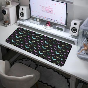 Pastel Gothic Bats Mousepad Gothic Desk Mat Mouse Keyboard Pad Gaming Goth Office Decor XL Gaming Desk Pad Halloween Desk Decor