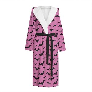 pink hooded dressing gown Plush Soft Warm, Robe for Women Fleece Bathrobe for Women, Comfy Women's Robe Long - Hooded - Adult Sleepwear Loungewear - Pink
