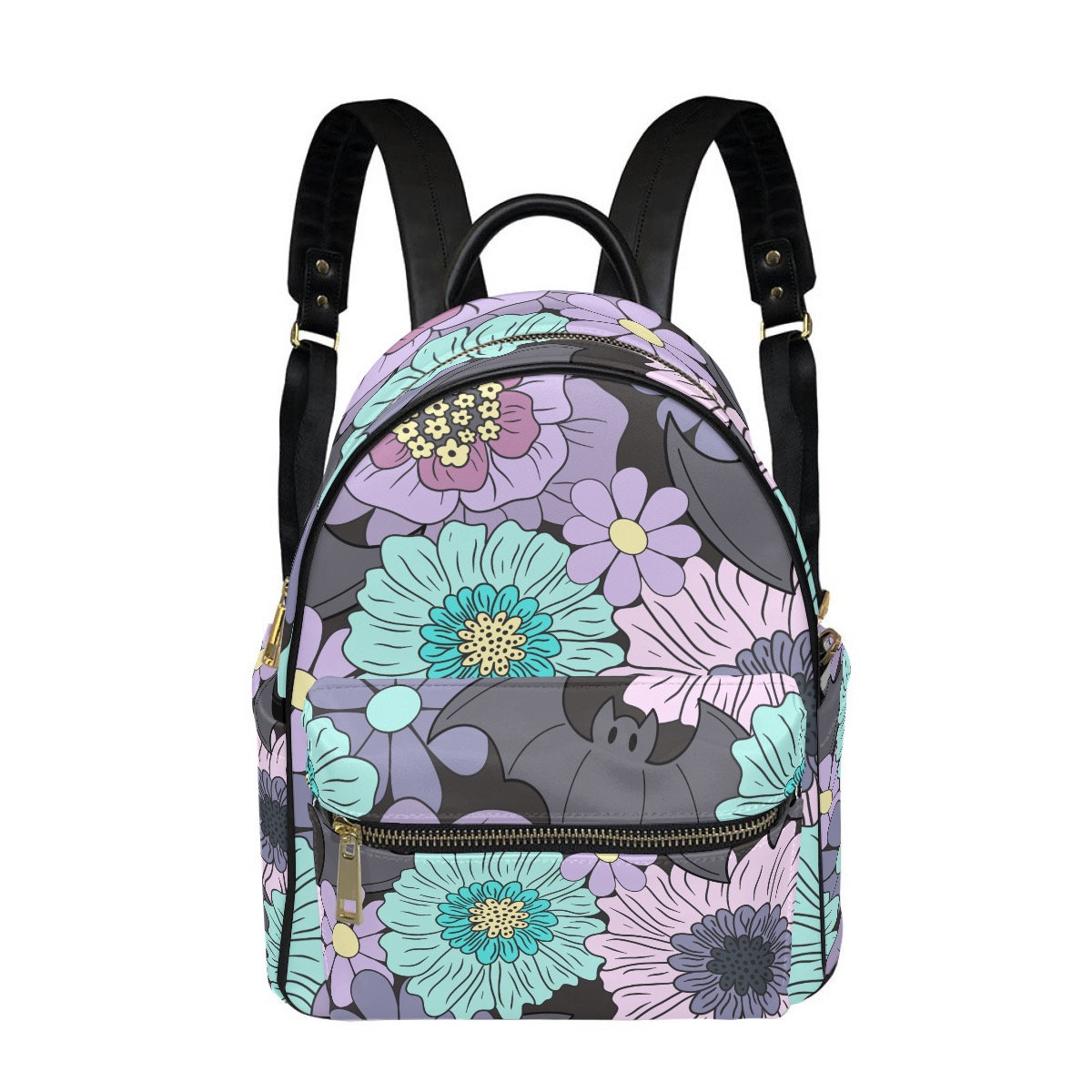 6147 Mini Backpack - Waterproof Cute Small Backpack with Bat Print, Multi Mini Backpack Cute Bat Cartoon Pattern - Durable with Safety  main image 3