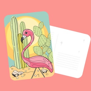 Pink Flamingo Palm Springs Postkarte