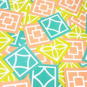 Palm Springs Mid Century Modern Breeze Block Sticker Set