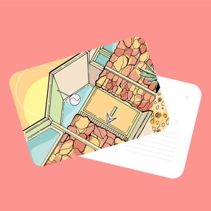 Cartão Postal Dobrado Accordian Roof Berkus Palm Springs Mid Century Modern House Portrait