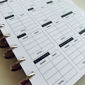Minimalist Budget Finance Planner Printable, Letter Size 8.5 x 11 Printable PDF