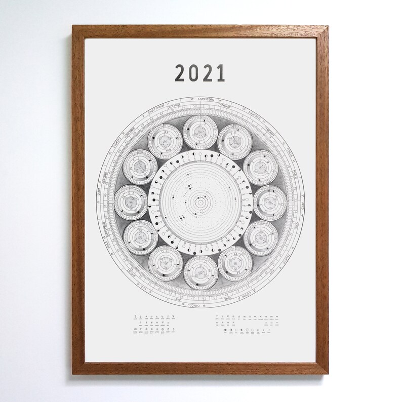 2021 Astronomical Wall Calendar Art Print Etsy