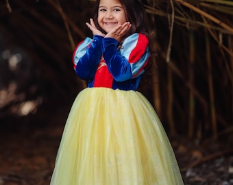 Snow White Tutu Dress Girl, Handmade Snow White Costume for Kids, Kids Fairytale Costume Handmade, Snow White Outfit for Toddlers
